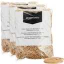 Amazon Basics Rubber Bands, Office Supplies, Size 19 (3-1/2 x 1/16 Inch), Stretchy, 1250 Bands/1 lb. Pack, 3-Pack, Tan