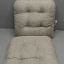 Chair Cushions for Dining Chairs, Dining Chair Cushions, Tufted Indoor Chair Pads with Ties & Non Slip Backing, Seat Cushions for Kitchen Chairs 16.5 x 16.5 x 3.5, Set of 2, Beige