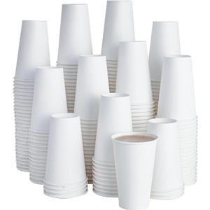 LITOPAK 210 Pack 16 oz Disposable Paper Coffee Cup, Hot/Cold Beverage Drinking Cups for Water, White Paper Hot Coffee Cups, Suitable for Party, Picnic, Travel, and Events