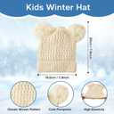 Kids Winter Beanie Hat Scarf Gloves Set Toddler Girls Winter Hat with Pom Neck Warmer Gaiter Mittens Knitted Fleece Lined