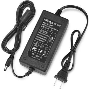 Facmogu 60W 12V 5A AC/DC Power Adapter, 100-240V AC to DC 12V 5A Power Suppy, 12 Volts 5 Amps AC DC Table Top Adapter, 60 Watts Switching Adaptor Converter, 5.5x2.5mm & 5.5x2.1mm Plug