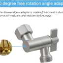 All Metal Shower Angle Adapter, Adjustable Shower Head Extension Adapter, Solid Brass Shower Head Elbow,Adjust Angle to Upgrade Shower Experience,Universal Connection (Brushed nickel)