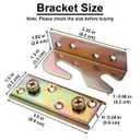 Bed Rail Brackets - Wooden Bed Frame Hardware - Heavy Duty Non-Mortise Bed Rail Fittings - Set of 4 (Screws Included)