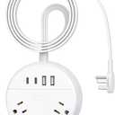 Flat Extension Cord 5 ft, NTONPOWER Flat Plug Power Strip with 3 Outlets 4 USB Ports(2 USB C),Ultra Thin Extension Cord Under Carpet, Mountable, for Travel Cruise Ship Home Office Dorm Room