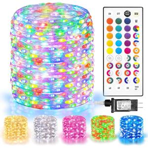 LitHome 400LED 130FT Christmas Led Fairy Lights with Remote, Color Changing Easter Fairy Lights Plug in, 9 Modes Led String Lights for Indoor, Pastel Fairy String Lights Home Bedroom Dorm Party Decor (RGB (Red, Green, Blue))