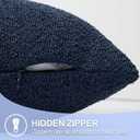 ORTIGIA Boucle Lumbar Pillow Covers 14x36 Blue Textured Body Pillowcase Neutral Pillowcases for Indoor Couch Sofa Bed Cushion Living Room Modern Cushion Cases (Cover Only)