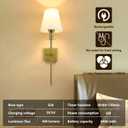 Rechargeable Battery Operated Wall Sconces Set of 2 - Wireless Wall Lights for Bedroom with Remote and 5000mAh Dimmable Bulbs Timmer Design 12 Colors Wireless Wall Lamps for Bedroom Living Room (Gold)