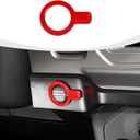 RAZPOY for Bronco Push Start Button Cover, Engine Start Stop Button Trim Compatible with 2021-2026 Ford Bronco Interior Accessories, Red