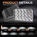 4x6 LED Headlights Approved Hi/Lo Sealed Beam Replacement H4651 H4652 H4656 H4666 H6545 Compatible with Kenworth T600 W900 T800 Truck P-eterbilt 379 S10 RV Freightliner