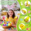 24 Pack Easter Party Favors for Kids, Easter Finger Lights Easter Basket Stuffers for Kid, Easter Egg Hunt Filling Treats Easter Basket Stuffers for Toddler Teens Boys Girls