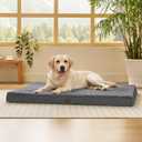 Bedsure Giant Dog Bed for Jumbo Dogs - 53" x 36" Flat Pet Beds with Removable Washable Cover, Orthopedic Egg Crate Foam Mat for Long-Bodied Pets Up to 120 lbs (Dark Grey)