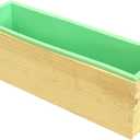 Flexible Rectangular Soap Silicone Loaf Mold Wood Box for 42oz Soap Making Supplies (Green)