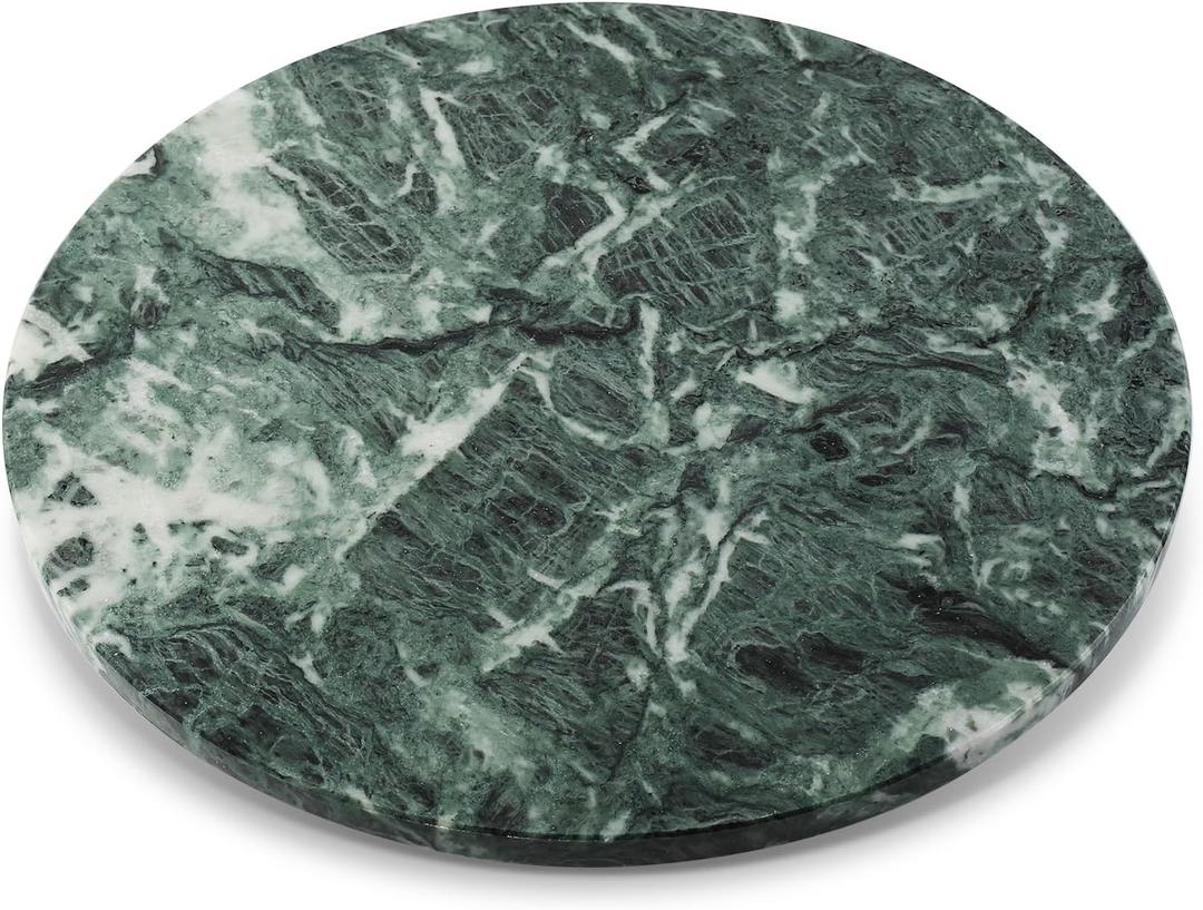 16'' Green Marble Lazy Susan Marble Turntable for Kitchen Dinning, Lazy Susans Organizer for Cabinet, Serving Rotation Spinning Tabletop Organizer Swiveling, Spice Rack Storage(Indian Green)