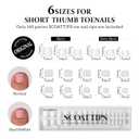 BTArtboxnails SCOATTIPS Toe Nail Tips - White Press On Toenails for Women, 160 Pcs 16 Sizes Short Soft Gel Toe Nail Press Ons, Soak Off Acrylic Fake Toe Nail Extensions (Include Nail Tips ONLY)
