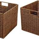 Trademark Innovations Foldable Storage Basket with Iron Wire Frame (Set of 2)