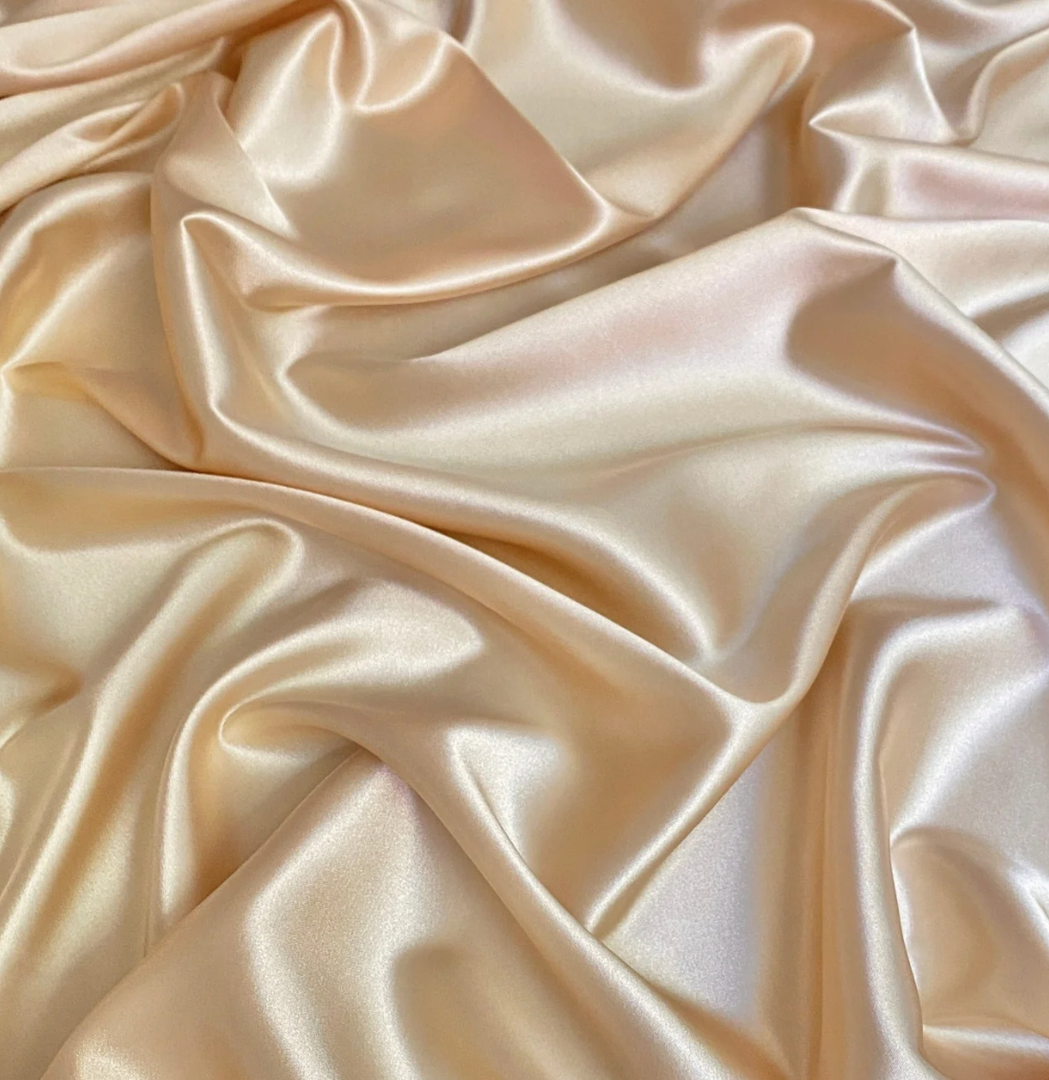 Gold Champagne Silky Stretch Satin, Size 106x58 Inch