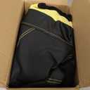 PIC AUTO Leather Car Seat Covers, Sports Carbon Fiber & Mesh Design, High-Back Two Front Set, Waterproof Automotive Seat Covers, Airbag Compatible, Universal Fit for Most Cars (Black & Yellow)