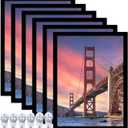 6 Sets 18x24 Picture Frame, Frames for 18 x 24 Canvas Collage Photo Poster Certificate Wall Gallery, High Transparent Horizontal Vertical Black 18 by 24 Inches