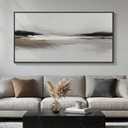 Large Framed Black and White Abstract Wall Art for Living Room, 30x60 In