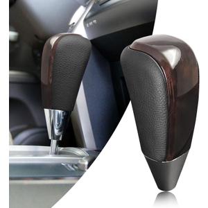 Compatible with Toyota 4Runner Sequoia Tundra Land Cruiser Lexus ABS Black Walnut Wood Texture Automatic Gear Shift Knob Lever Replace