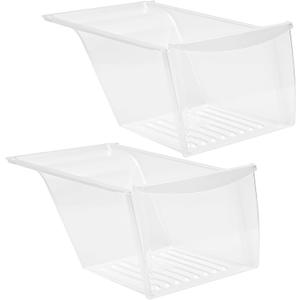 [2 PACK] Upgrade 240337103 Refrigerator Crisper Drawer Bin for Frigidaire Fridge Drawer Parts Kenmore Refrigerator Drawer Replacement Replace 240337107, 240337108, 240337109, 240337102,240337105