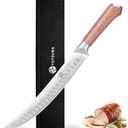 YOTSUBA Butcher Knife, 10 Inch Breaking Knife, Razor Sharp High Carbon Steel Curved Carving Knives for Meat Cutting with Ergonomic Handle, Slicing Brisket Knives for kitchen with Gift Box