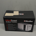 Mueller UltraToast Full Stainless Steel Toaster 4 Slice, Long Extra-Wide Slots for Bagels and Waffles, 6 Browning Levels, LED Display, Cancel/Defrost/Reheat Functions & Removable Tray, Kitchen Gadgets