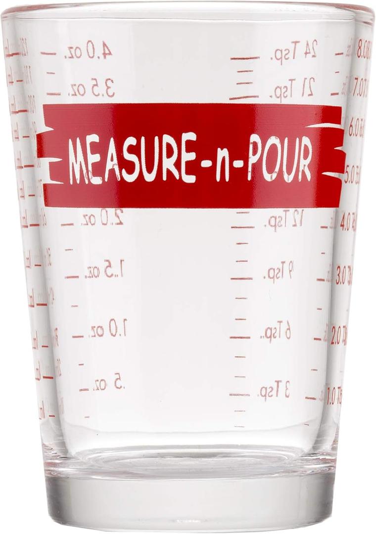 Tablecraft H1433T Measuring Cup Measure-N-Pour, 4 oz, Clear