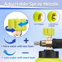 M MINGLE Foam Cannon for Pressure Washer with Dual Connector Accessory, Power Washer Soap Cannon with Double Tip Attachment, 5 Pressure Washer Sprayer Nozzles, 1/4" Quick Connect