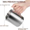 Milk Frothing Pitcher 350ml/600ml/900ml/1500ml (12oz/20oz/32oz/50oz) Steaming Pitchers Stainless Steel Milk/Coffee/Cappuccino/Latte Art Barista Steam Pitchers Milk Jug Cup with Art Pen,12oz