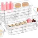 8 Pcs Medium Extendable Clear Drawer Organizer, All Adjustable Vanity Storage Box, 2-Size Desk Drawer Organizer, Acrylic Storage Bins for Makeup, Cosmetic, Bedroom Dressers Tool Organizer for Gadgets
