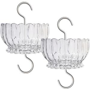 Extra Large Ant Moat for Hummingbird Feeder - Pack of 2PC x 9 OZ Capacity Insect Guard Daisy (Clear)