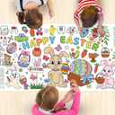 2 x Easter Giant Coloring Poster 71 x 31 Inch Jumbo Paper Coloring Activity Poster Oversized Coloring Table Cover for Kids Family Classroom Easter Party Games Decorations