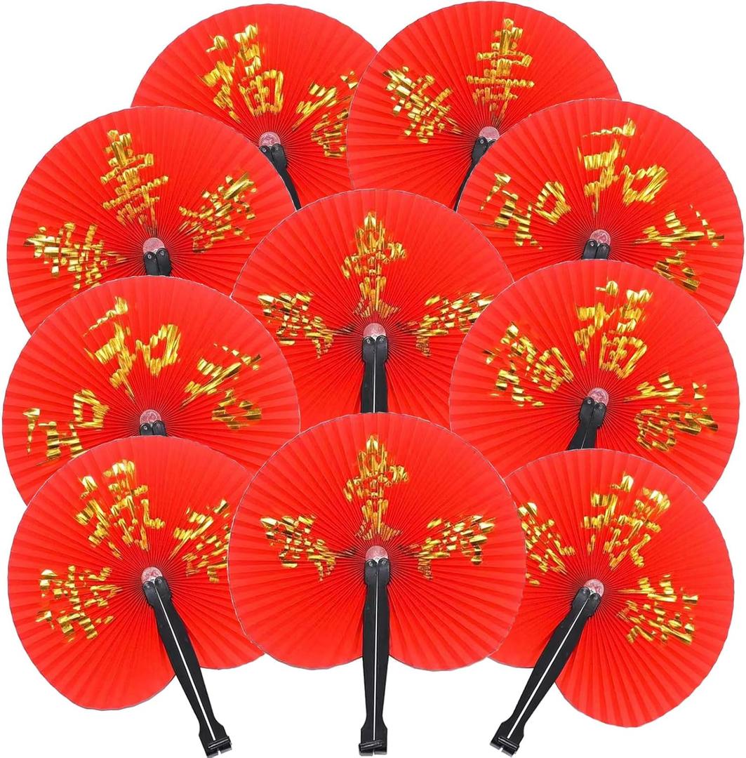20 Pieces Chinese Paper Fans,Folding Hand Fans Handheld,Chinese New Year 2026 Decorations Asian Oriental Japanese Foldable Fans for Festival Wedding Party Dancing Birthday Favors