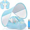 Baby Pool Float with Canopy and Safety Seat,Infant Swim Float & Pool Float & Baby Water Float & Swimming Floats UPF50+ UV Protection for Kids from 3 to 36 Months.(S:3-12 Month/L:6-36 Month)