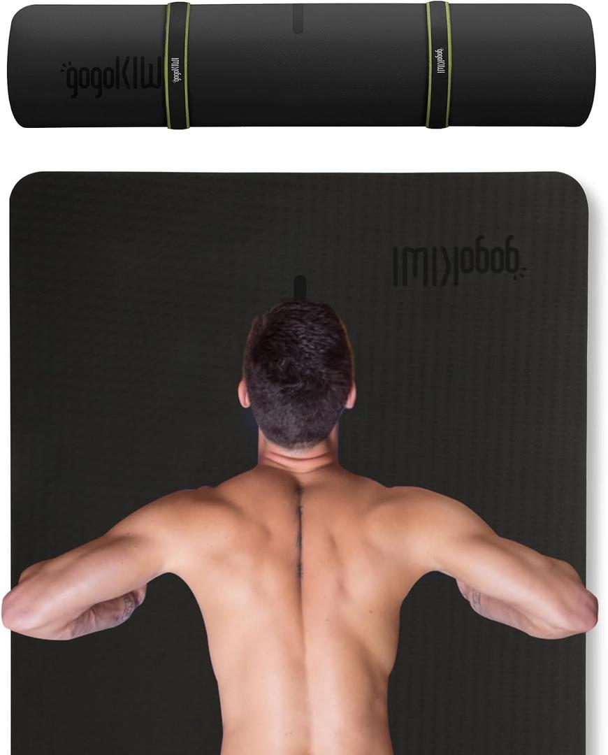 Gogokiwi Extra Wide Yoga Mat for Men Women (72"L x 36"W) Non Slip Fitness & Exercise Mat with Alignment Marks for Yoga, Pilates, Floor Workouts