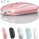 Wireless Mouse for MacBook Pro MacBook Air MacBook Laptop Mac iMac Desktop Computer Chromebook Win7/8/10/11 PC HP Dell Laptop 2.4 USB/USB C Mouse (Rose Gold)