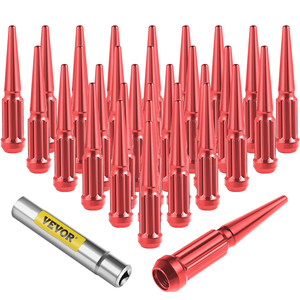 VEVOR M14x1.5 Spike Lug Nuts, 32 PCS Chrome Spiked Lug Nuts 14mmx1.5, 4.4" Tall Closed End Acorn Wheel Lug Nut