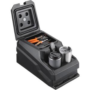 KEMIMOTO UTV Center Console Armrest Storage Box Compatible with 2017-2026 Can AM Defender & Max HD5/7/8/9/10 Universal Fit Bench Seat Console with 2 Cup Holders