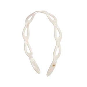 EVITA PERONI Headbands for Women Non Slip Acetate Hollow Design High-grade and Fashionable Headbands Women's Hair with Teeth Comfort Hairband - White