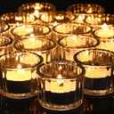 Mumufy 100 Pack Clear Tealight Candle Holder Glass Votive Candle Holder for Centerpiece Wedding Proposal Spa Aromatherapy Meditation Home Decor
