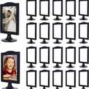 20 Pack Double Sided Standing Picture Frame 4x6 Plastic Photo Frame Bulk White Picture Display Holder Stand for Table Number, Menu, Wedding,Halloween,Christmas,Thanksgiving,Fall Decor (Black)