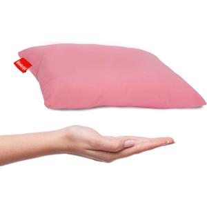 Urban Infant Pipsqueak Small Pillow - Mini 11 x 7 in - Tiny Pillow for Travel, Dogs, Toddlers, Kids, Lumbar, Knees and Neck - Ages 2 Yrs and Up (Small (Pack of 1), Pink)