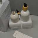 Getstar Hand and Dish Soap Dispenser Set, Ceramic Soap Dispenser for Bathroom and Kitchen with Rust Proof Pump and Tray, Set of 2 (Black Pump)