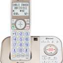 AT&T 1Handset DECT 6.0 Bluetooth Expandable Cordless Phone for Home with Answering Machine, Smart Call Blocking, Caller ID, Bluetooth Connect to Cell: BL3112 (Champagne Gold/White)