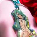 Anime Saya Inspired Fan-Made Artwork Acrylic Keychain Blue Chain & Ring