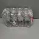 CIEOVO 12 Set Christmas Party Plastic Mason Jars Mini Santa Hat and Christmas Theme Vinyl Waterproof Stickerss 12 oz Clear Plastic Jars with Lids for Xmas Party Home Candies Cookies Storage Crafts