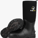 Kalkal Rubber Boots for Men, Waterproof Rain Boots Men with 6mm Neoprene, Insulated Durable Hunting Boots for Fishing, Farming, Gardening and Working M8/W9