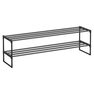 SONGMICS Shoe Rack, 3-Tier Shoe Organizer, Metal Storage Shelf, Upright or Upside Down, for 16-20 Pairs, Stackable, for Entryway, 11.8 x 36.2 x 21.7 Inches, Black ULSA303B02