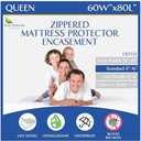 Amazon.com: Queen Size Mattress Protector Bedbug Waterproof Zippered Cover Hypoallergenic Premium Quality Encasement White : Home & Kitchen